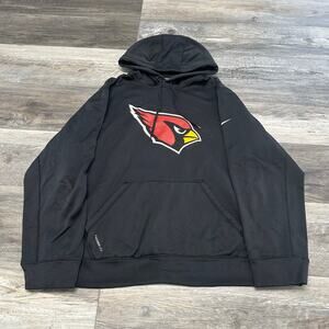Nike Arizona Cardinals Black Mens L Therma Fit Mini‎ Swoosh Football Hoodie